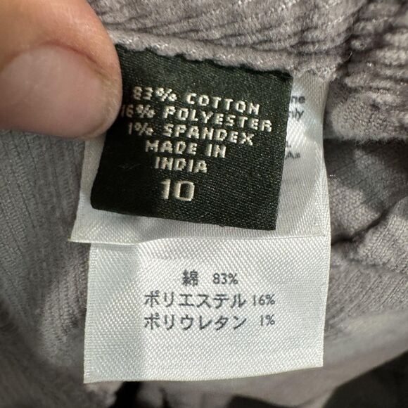 Eddie Bauer Pants Womens 10 Gray Corduroy Wide Leg Casual Stretch Trousers - Picture 9 of 10